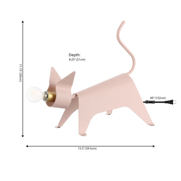 Penelope 11.75" Modern Industrial Iron Feline LED Kids' Lamp - JONATHAN Y